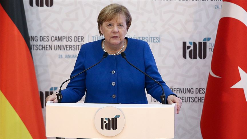 Merkel: Türk-Alman Üniversitesi Türk-Alman ortaklığını simgelemektedir