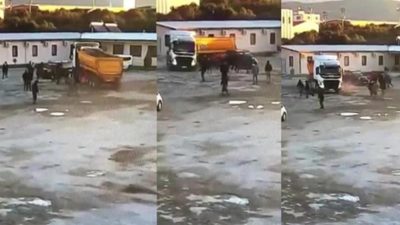 Tartıştığı arkadaşına sinirlenince TIR’la kovaladı