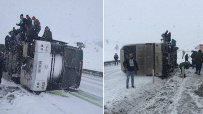 Bursaspor taraftarı yine kaza geçirdi