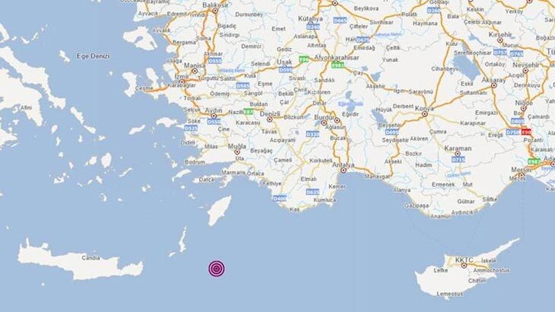 AFAD'dan son dakika haberine göre Akdeniz’de 4.2 büyüklüğünde saat 13:40'ta