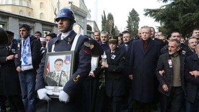 Erdoğan, şehit cenazesine katıldı