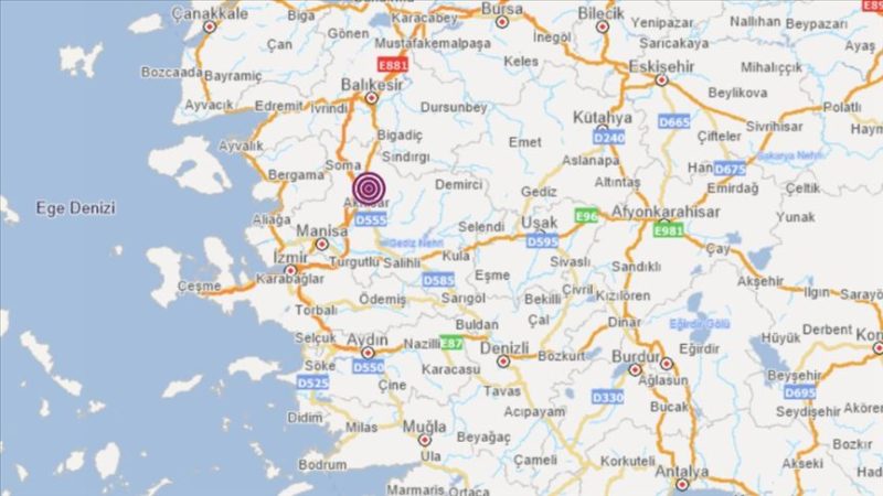 Manisa'nın Akhisar ilçesinde 4,8 büyüklüğünde deprem meydana geldi.