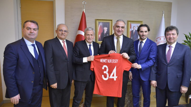 TFF heyetinden Bakan Ersoy’a ziyaret Türkiye Futbol Federasyonunun (TFF) bazı yönetim kurulu üyeleri, Kültür ve