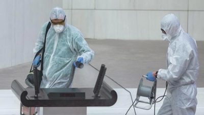 Meclis corona virüse karşı ilaçlandı!