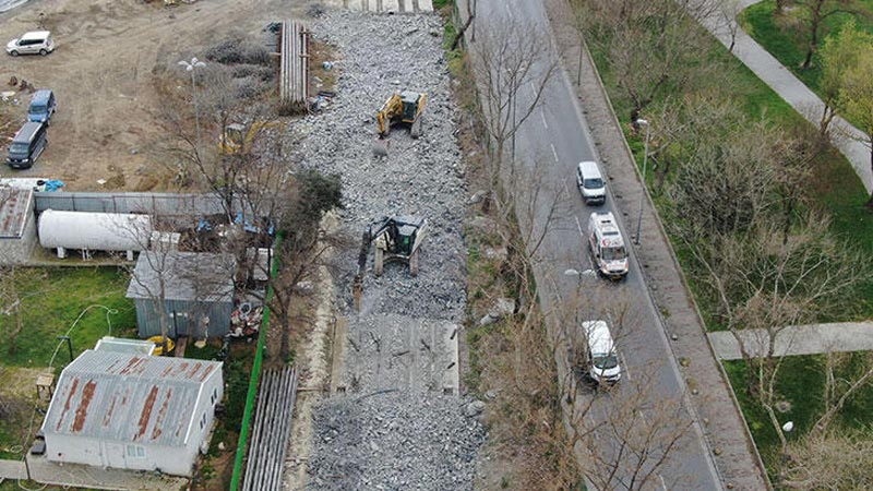 Tramvay inşaat hattının temelinde kayma! Yeniden inşa edilecek