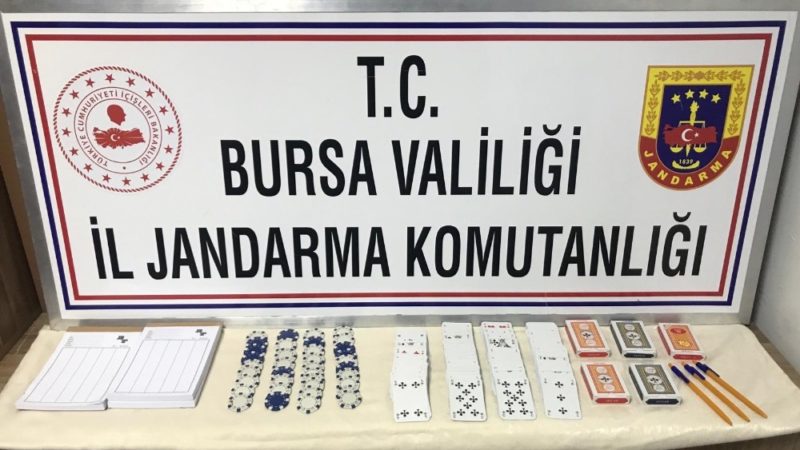 Bursa’da jandarmadan kumarhane baskını Bursa İl Jandarma Komutanlığına bağlı ekipler alınan korona virüs tedbirleri