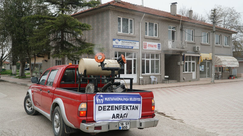 Mustafakemalpaşa’da kırsal mahalleler dezenfekte ediliyor Bursa’nın en büyük yüzölçümüne sahip ilçesi Mustafakemalpaşa’da koronavirüs tedbirleri kapsamında