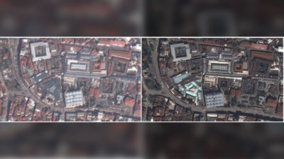 Koronavirüs sonrası boş kalan meydanları uzaydan görüntülendi