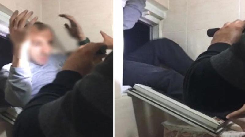 Tuvalet penceresinden kaçmaya çalışırken böyle yakalandı Tuvalet penceresinden kaçmaya çalışırken böyle yakalandı