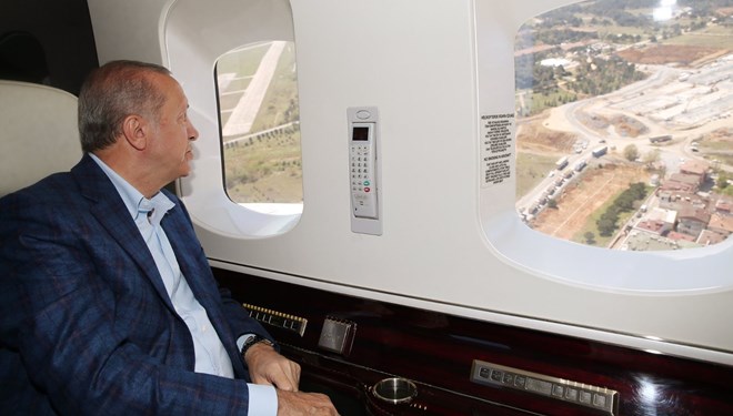Erdoğan İstanbul’daki hastane inşaatlarını havadan inceledi