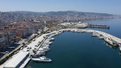 Bursa’nın boş sahilleri havadan görüntülendi