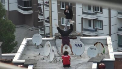 6.katta çılgın gösteri…Yürekleri ağza getirdi