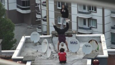 6.katta çılgın gösteri…Yürekleri ağza getirdi