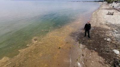 Şaşkına çeviren görüntü Bursa’dan… Denizin rengi değişti!