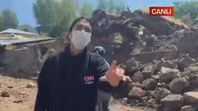 CNN Türk muhabiri canlı yayında depreme böyle yakalandı