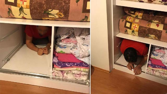 FETÖ şüphelisi dolapta yakalandı