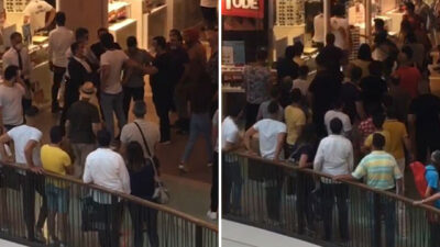 AVM’de kavga çıktı, toplanan kalabalık sosyal mesafeyi hiçe saydı