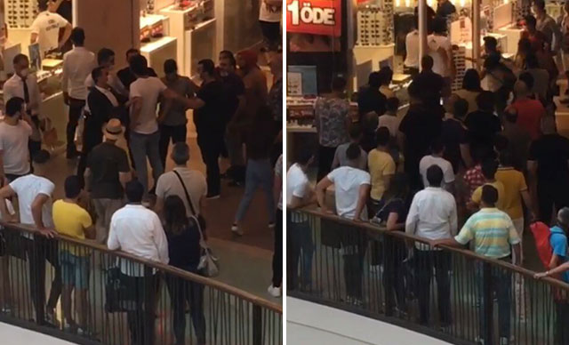 AVM’de kavga çıktı, toplanan kalabalık sosyal mesafeyi hiçe saydı