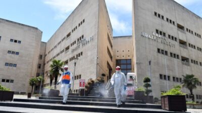 Adliye ve hukuk büroları dezenfekte edildi