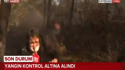 TRT Haber muhabirinin canlı yayındaki zor anları
