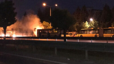 Bursa’da otobüs alevlere teslim!