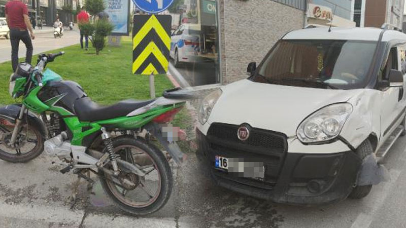 Yer: Bursa… Hafif ticari araç 4 kişinin olduğu motosiklete çarptı: Yaralılar var