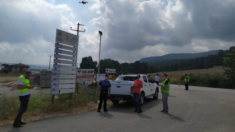 Bursa’da kaçak hafriyat denetlemesi Bursa’da kaçak hafriyat denetlemesi