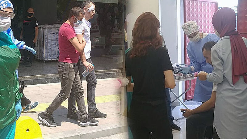 Maske takmasını isteyen mağaza müdürüne saldırdı