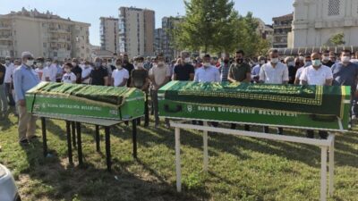 Bursa’da silahlı saldırıda hayatını kaybeden baba ve oğluna son görev