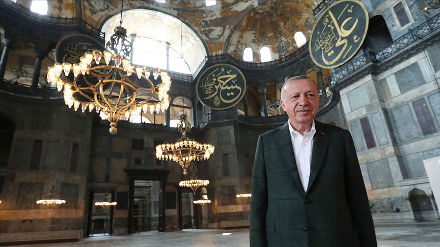 Cumhurbaşkanı Erdoğan Ayasofya Camii’nde