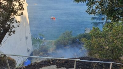 Bursa’da yangın! Ağaçlara sıçramadan söndürüldü…