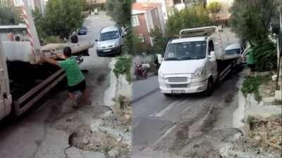 Bursa’da çekicinin iş kazası! O anlar kamerada