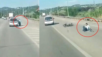 Bursa’da trafikte korku dolu anlar! Ölümden böyle döndü