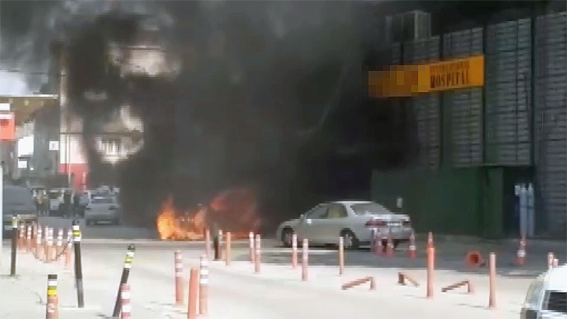 Bursa’da hastane önünde korku dolu anlar