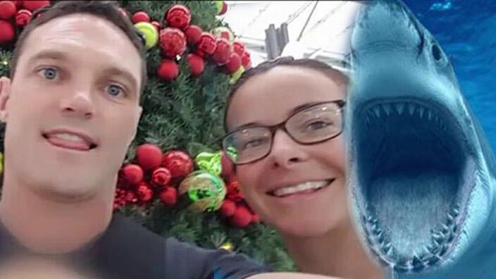 Eşini kurtarmak için köpek balığını yumrukladı! Eşini kurtarmak için köpek balığını yumrukladı!