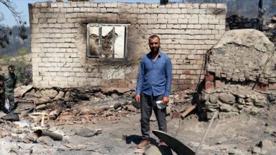 Kurbanlık paraları orman yangınında kül oldu