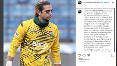 Kaleci Çağlar Şahin Akbaba’dan Bursaspor’a veda