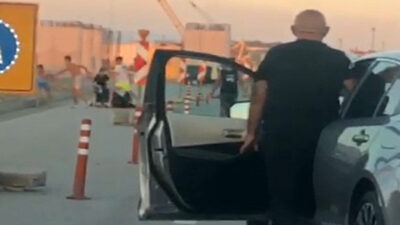 Bursa-Balıkesir karayolundaki kavga kamerada