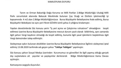 Milli Parklar’dan Bakacak çay ocağı işletmecisi hakkında açıklama
