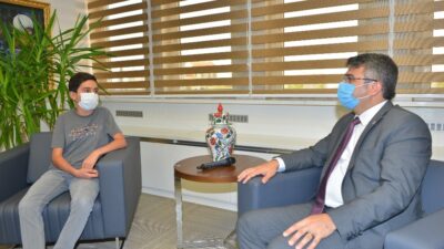 Yılmaz, LGS Türkiye birincisini ağırladı