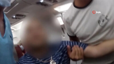 Uçakta ortalık karıştı! Gözaltına alındı…