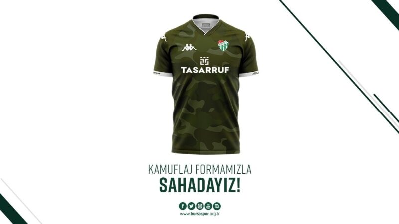 Bursaspor, bu akşam Giresunspor’la oynayacağı maça kamuflaj formayla çıkacak.