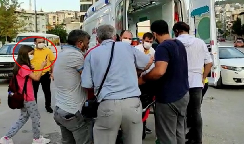 Bursa’da kazada yaralanan arkadaşını görüntüledi