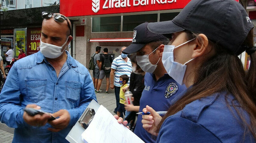 Maske takmadı, polisi tehdit etti: Senin ismini öğreneceğim