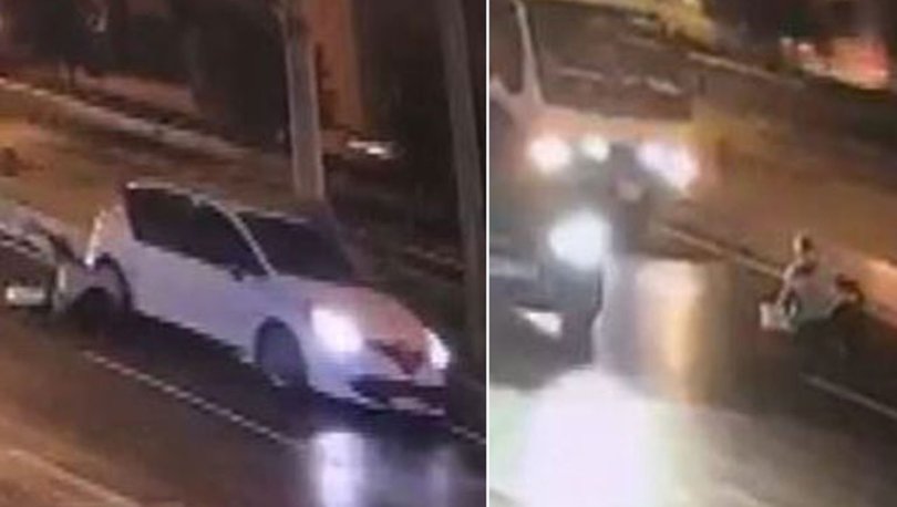 Görenler şoke oldu! Kadını otomobilden attılar