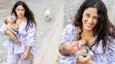 Suda doğum yaptığı o anları paylaştı! Yakışıklı oyuncu da havuza girmiş