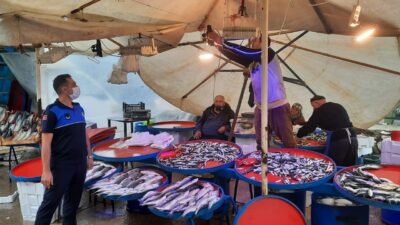 Balıkçı tezgahlarına mavi ışık denetimi