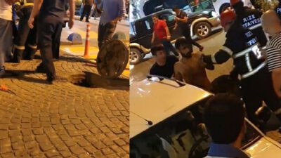 Akıl almaz olay! Cadde ortasında rögardan çıkarıldı