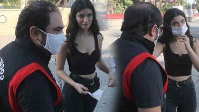 Maskeyi koluna takan kız öğrenci polisten kaçtı!
