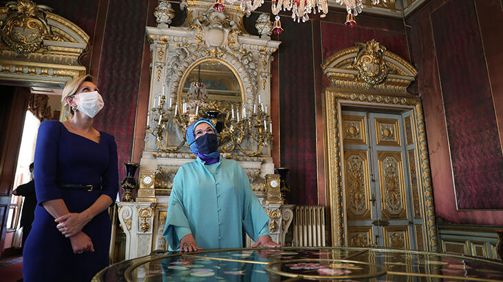 Emine Erdoğan, Zelenski’nin eşiyle Dolmabahçe Sarayı’nı ziyaret etti